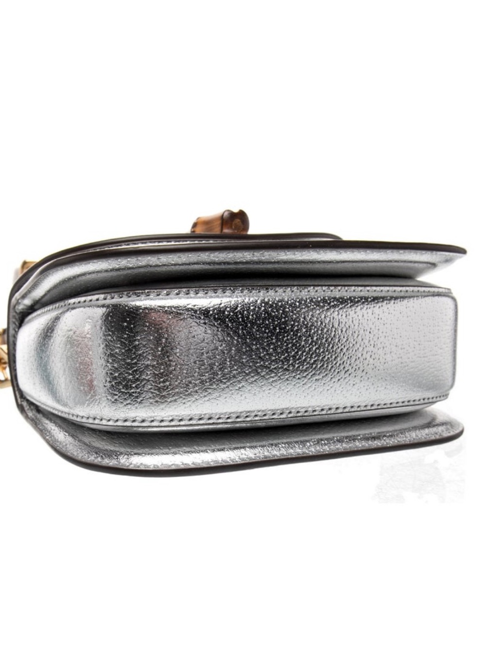 Gucci mini Silver Leather Top-Handle Bag with Bamboo Accent - Picture 4 of 5